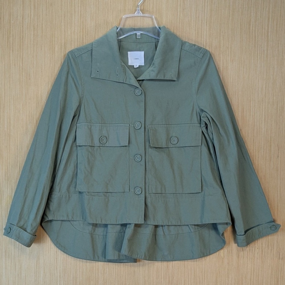 A Loves A Womens Army Green Military Boxy Oversized Cotton Utility‎ Jacket XS